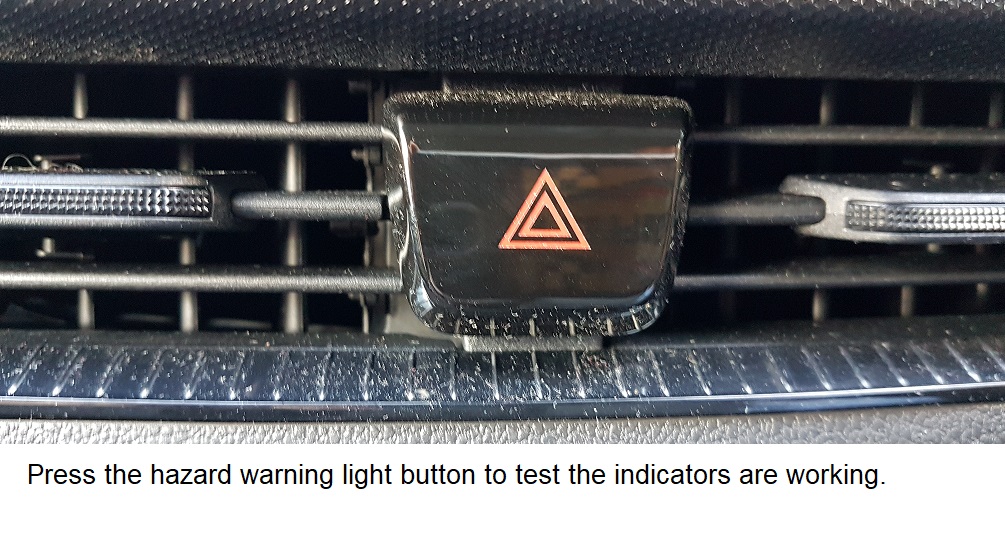 driving test hazard lights
